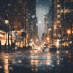 cearuilin_blurry_snowy_city_scene_with_Christmas_lights_aafd6c36-4982-433a-93a9-2e61b327c0b6
